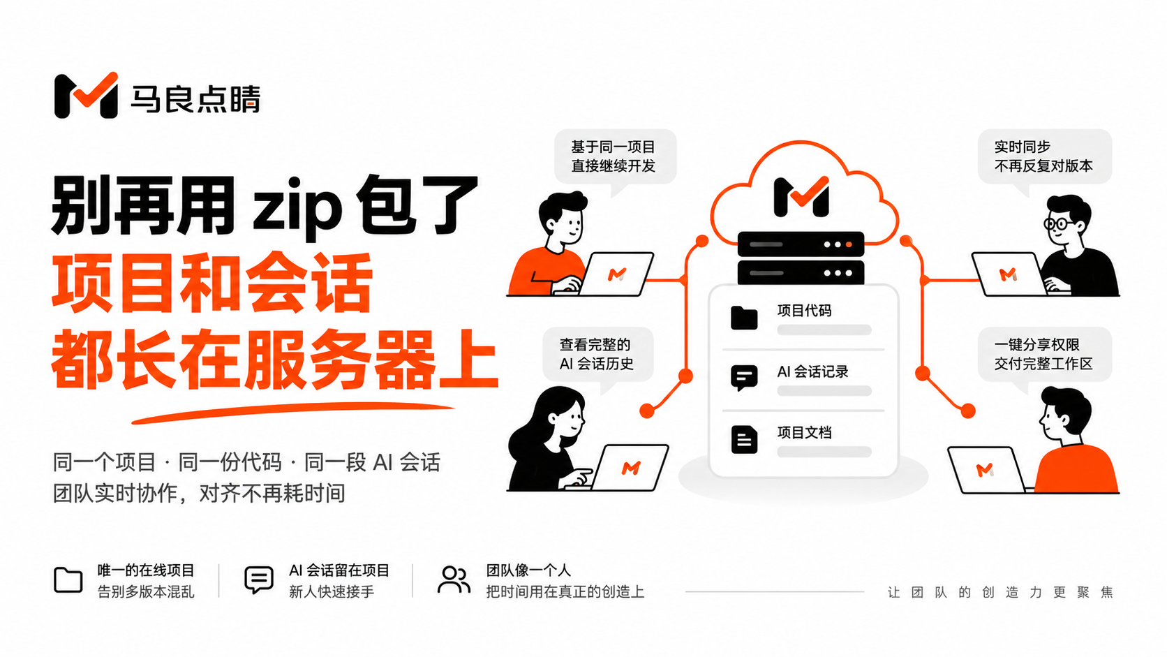 别再用 zip 包传代码了,项目和会话都长在服务器上